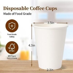 RACETOP [500 pack] Disposable Coffee Cups
