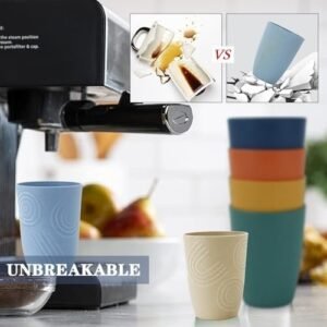 Homienly Drinking Glasses Premium Wheat Straw Unbreakable Cups